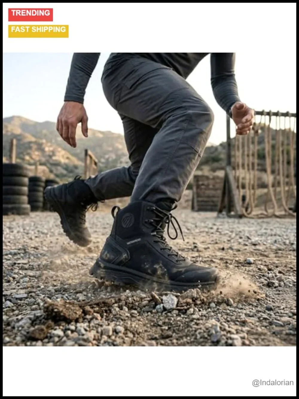 Tactical Combat Boots Lightweight Side Zipper Waterproof 8 Inches Hiking Work